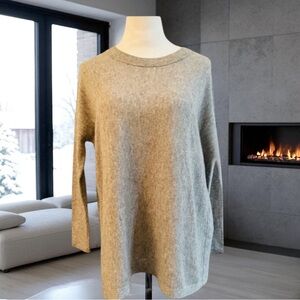 KINROSS CASHMERE HEATHER GREY LONG SLEEVE SWEATER SIZE SMALL